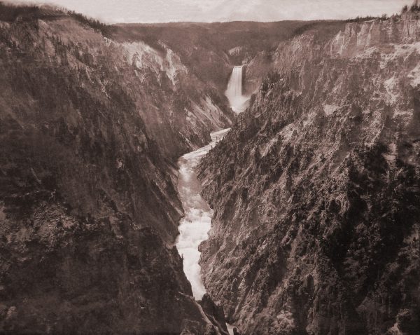 Frank Jay Haynes, Grand Canyon of the Yellowstone and Falls, About 1880. Mammoth albumen print, 16½ x 21 inches. Courtesy of the Collection of Michael Mattis and Judith Hochberg