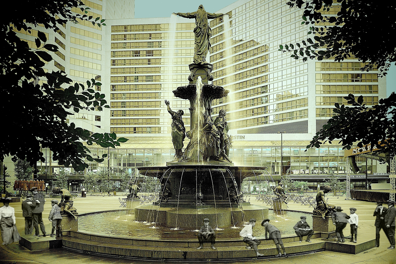 Erce Gokhan, Fountain Square- Genius of Water, 2013 & 1906. Photograph, 12 x 8 inches. Courtesy of the artist