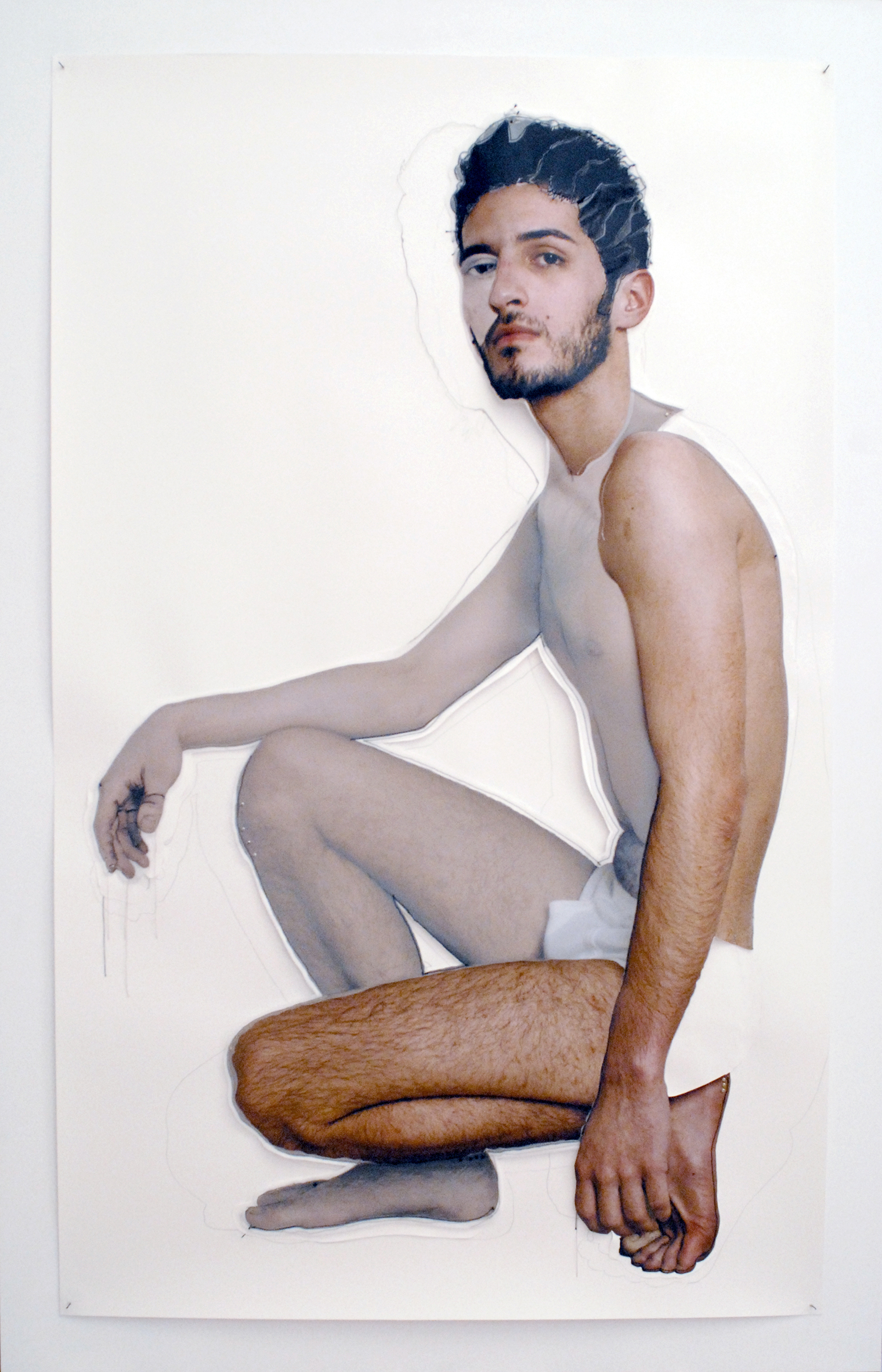 Germán Gómez, Drawn VI (from the Drawn series), 2007. Mixed media drawing, 72⅛ x 47½ inches. Courtesy of 21c Museum Hotel